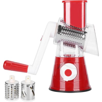Coupe-légumes multifonctionnel, râpe manuelle, broyeur, hachoir, accessoires de cuisine, rouge rouge