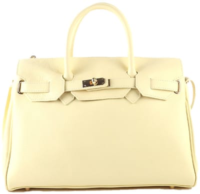 Giuliano lederen handtas Alberta - Dames - Made in Italy - Zacht geel