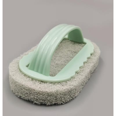 Brosse éponge durable en fibre éponge pour un nettoyage en profondeur et une économie d'efforts, large application, récureur à vaisselle vert