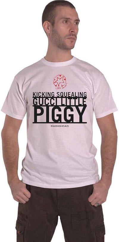 Unisex T-Shirt Wit met Band Logo Print - Rock Muziek Merchandise