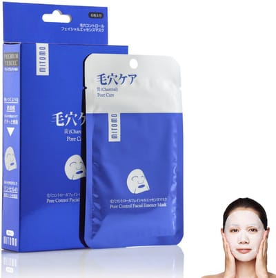 Mitomo Charcoal Tissue Masker - Gezichtsmasker - Sheet Masker - Gezichtsverzorging Dames - 1 x 25g