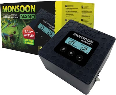 Exo Terra Monsoon NANO programmeerbaar nevelsysteem Zwart | Automatische luchtvochtigheidsregeling voor terraria en kassen