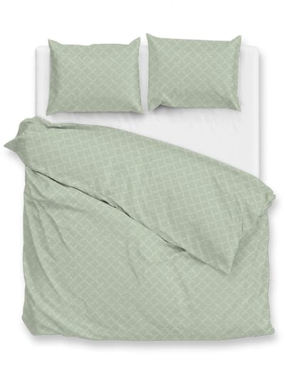 Zohome Linea-di-Satinado Dekbedovertrek - 100% Katoen-Satijn - 200x220-NL-BE - Groen