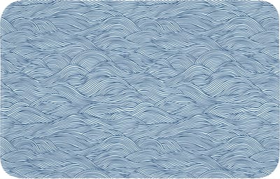 Badmat 80x50 cm - Antislip - Golven - Ritmisch - Blauw - Badmatten voor badkamer - Badkamermat - Douchemat - Badkamer mat