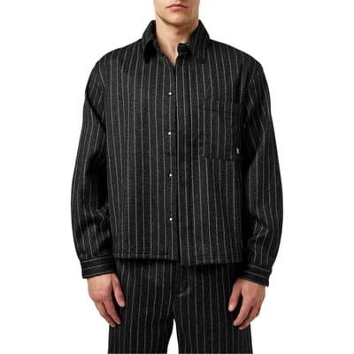 Represent Heren Pinstripe Relaxed Fit Overhemd (Zwarte streep)