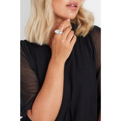 Yours Stretch Ring Met Gedraaid Ontwerp In Zilversize One Size