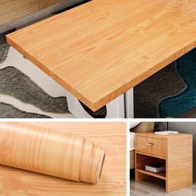 Houten Contactpapier voor Meubels, Keukenbladen en Tafels - Verwijderbaar Zelfklevend Vinyl, Waterdicht en Makkelijk aan te Brengen - 40CM X 2M