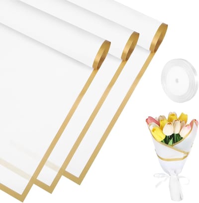 Boeketpapier 20 stuks, waterdicht cadeaupapier voor bloemen, wikkelpapier voor geschenkverpakkingen en knutselprojecten (wit, 58 x 58 cm)