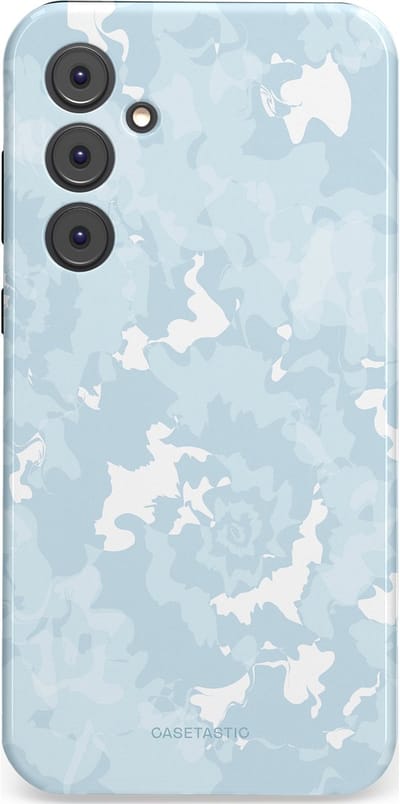 Casetastic Hoesje Geschikt voor Samsung A35 - Stijlvolle Beschermende Duo-layer Case - Blauwe wervels