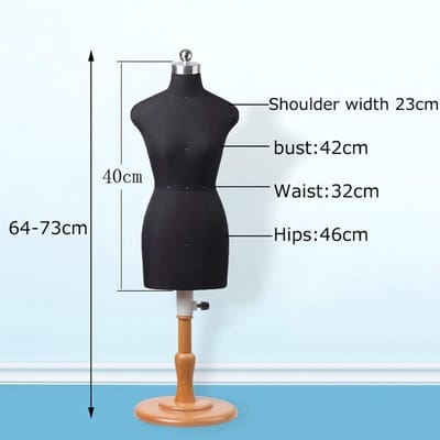 RFWR® Kleine Paspop Mannequin voor Kledingontwerp en Display - Verstelbaar in Hoogte, 1:2 Formaat