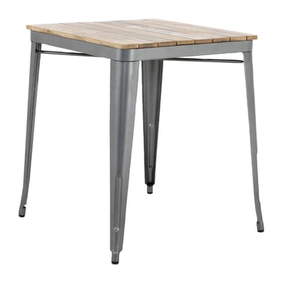 Bolero Bistro Eettafel Met Lattenblad Van Mangohout En Donkergrijze Poot 650mm