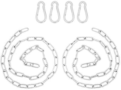 2 Meter Hangstoelketting met 4 Karabijnhaken - Duurzame Roestvrijstalen Kettingen voor Tuinschommels en Kroonluchters