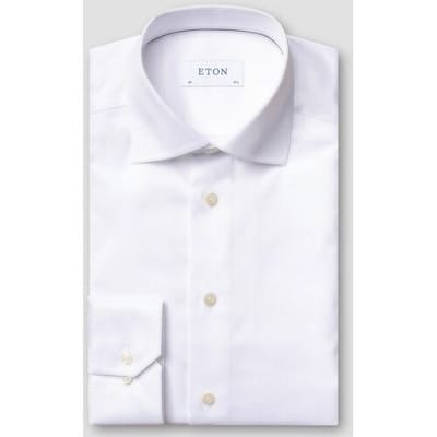 Eton Overhemd Signature Twill Uni Cutaway Wit / male