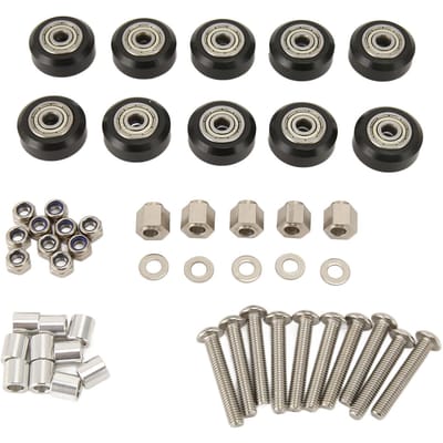 10 stuks 3D-printer katrolwielset 3D-printer POM katrolwielen plastic katrolwiel met lager black