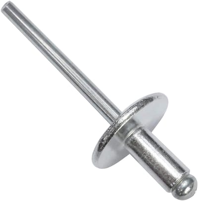 Dailygoods- Blindklinknagels set van 100 - Ø4.8x10mm - brede kop 16mm - aluminium/staal - schokbestendig - onmisbare bevestiging - Popnagels