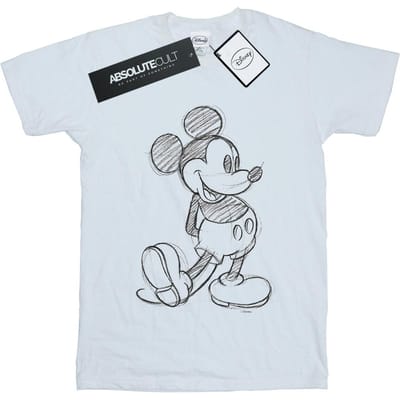 Disney Jongens Mickey Mouse Sketch Kick T-Shirt (Wit)