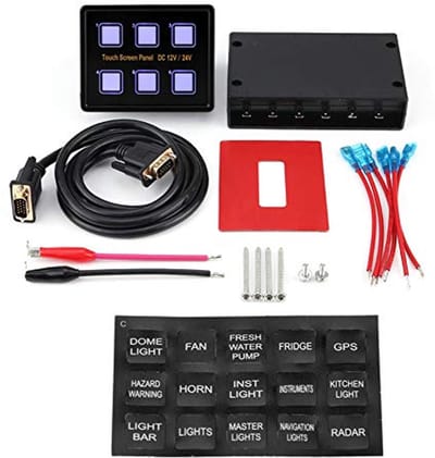 6-voudig aanraakscherm schakelpaneel voor 12V/24V autoboot - LED bedieningspaneel