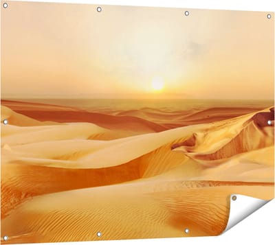 Gards Tuinposter Woestijn bij Zonsondergang in de Sahara - 120x90 cm - Tuindoek - Tuindecoratie - Wanddecoratie buiten - Tuinschilderij