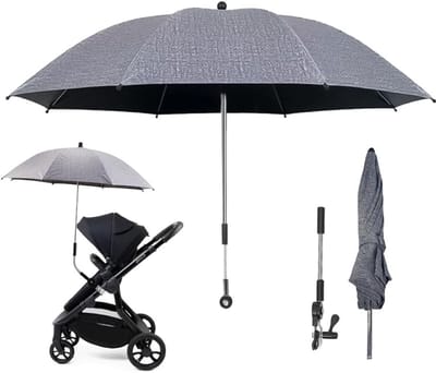 Parasol voor Kinderwagen met UV-bescherming, UPF50+, 82 cm - Ideaal voor Zonnige Dagen en Buitenactiviteiten