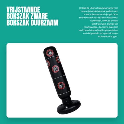 Dailygoods- Bokszak 160 cm - Vrijstaand - Zware Bokszak - Kickbokszak - Hoogwaardig PVC - Duurzaam ontwerp
