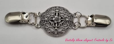 Frutsels by Es - vestclip - bloem - elegant - zilverkleurig