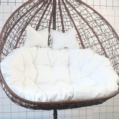 Dubbele Hangstoel met Kussen voor 2 Personen - Comfortabele Opknoping Eierstoel voor Binnen en Buiten