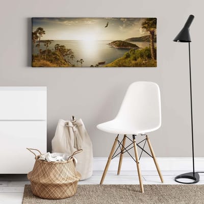 Canvas print DD123218 SunsetParadise A.S. Création 1,0 x 0,4 m Beige / Creme Kantoor Hal/Gang Keuken Slaapkamer Woonkamer