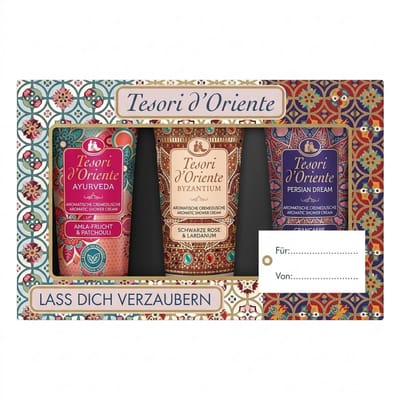 Tesori d'Oriente Gift Set Shower Cream 3 x 75 ml – Ayurveda, Persian Dream & Byzantium – Luxe Douchecrème Cadeauset – Wellness Body Care