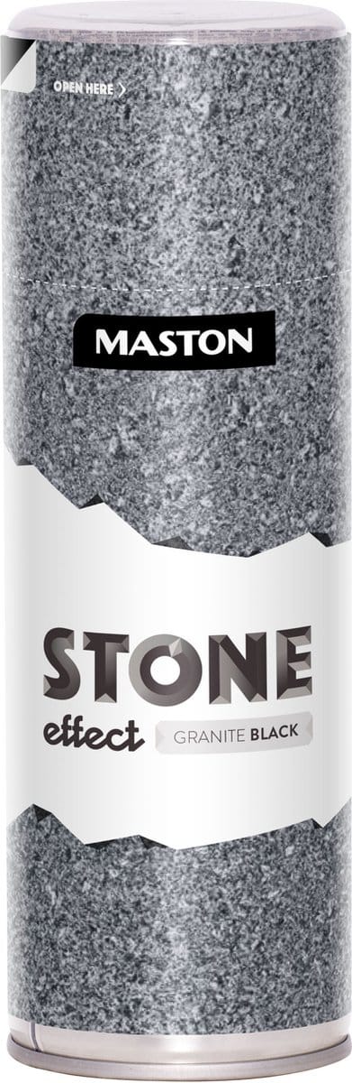 Maston Stone Effect - steeneffect spuitverf - Granite black - 400 ml - spuitbus verf