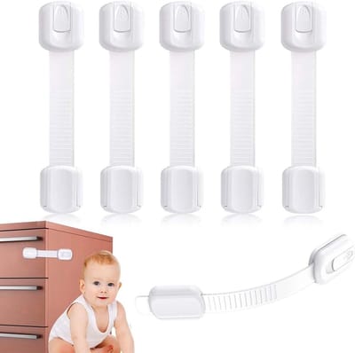 SnelShoppen - Kindveilige Slot 6 Stuks Wit Sterke Lijm Voor Lades Kasten Koelkasten Kinderen Veiligheid