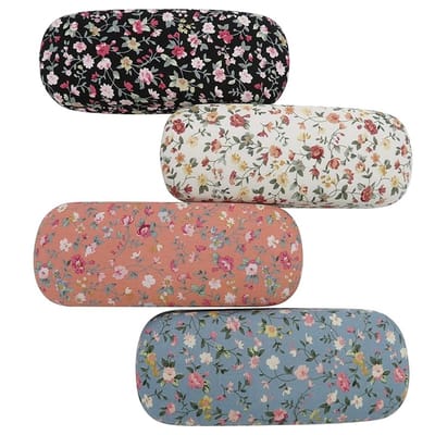 4 Stuks - Brillenkoker - Brillendoos - Draagbare Brillenkoker - 16.5*6.5*3.5cm - Brillenkoker met Harde Kaft - Brillenetui - Stof - Voor Zonnebrillen, Donkere Brillen, Bijziendheidsbrillen - Zonnebrillenhoes - Voor dames heren - 4 kleuren