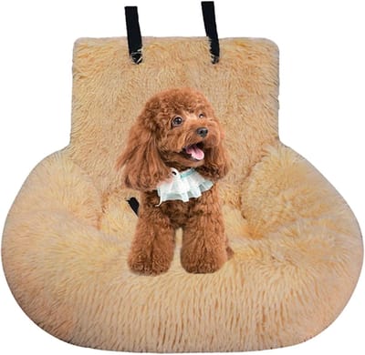 Honden autostoel - Reisstoel huisdier - Veilig reizen - Afneembare hoes - 30 x 25 x 17 cm - Abrikoos