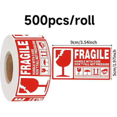 500 pièces Étiquettes d'expédition Fragile Matériau Papier, Autocollants d'expédition Manipuler avec Soin pour un Transport Sûr 500pcs