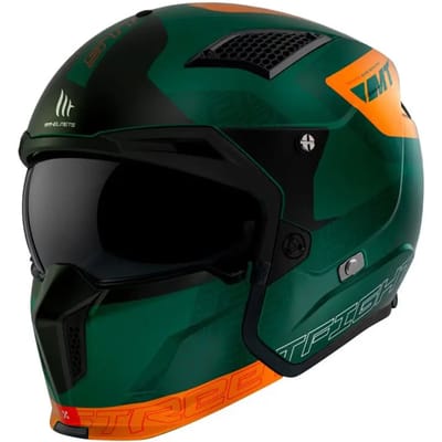 Converteerbare donkere trialhelm met enkel scherm en afneembare kinband MT Helmets Streetfighter SV Totem C6