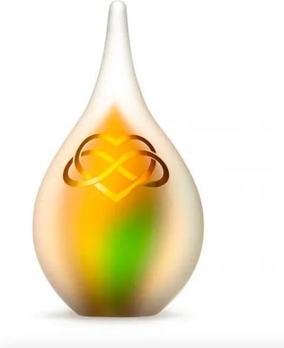 Urnencenter - Mini Urn Frosted Infinity™ - Goud / Groen - Mini Urn - Urnen voor Mensen - Urn voor Dieren - Gedenkartikel