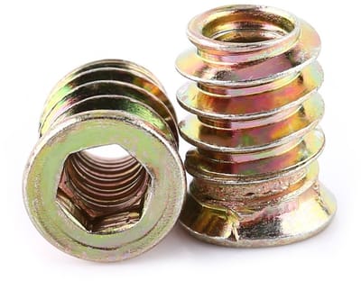 Dailygoods- Aandrijfmoer Verzinkt - Meubel/Hex - Insteekmoeren M6/M8/M10 - Volledige Schroefdraad - Koolstofstaal - Corrosiebestendig - Insteekmoer