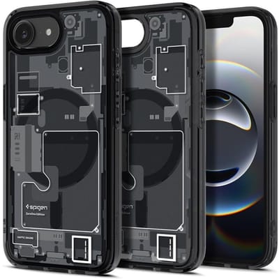Spigen Ultra Hybrid MagFit - Hoesje Geschikt voor Apple iPhone 17e / 16e - Compatibel met MagSafe / Qi2 - Back Cover Zero One Zwart