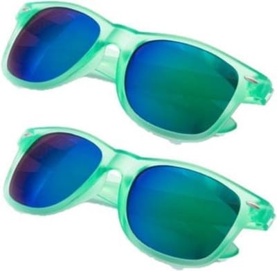 Hippe party zonnebril/feestbril met spiegelglazen - 6x stuks - Groen - Verkleedbrillen - volwassenen