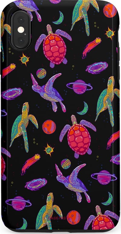 Casetastic Hoesje Geschikt voor Apple iPhone Xs Max - Stijlvolle Beschermende Duo-layer Case - Astro schildpad