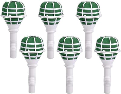 Boeket Houder Set - Bloemschik Foam - Bruiloft Decoratie - Lichtgewicht Ontwerp - 8x8x18 cm - Groen Wit