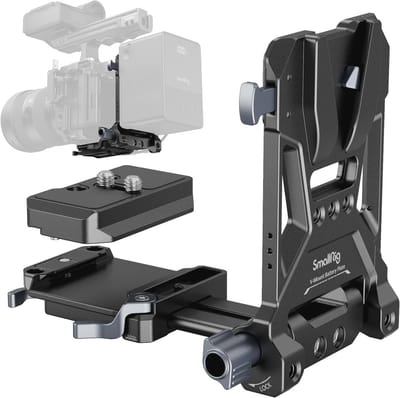 V-mount Accuplaat met Dubbele Snelle Ontgrendeling voor Arca-Swiss, Compacte en Vouwbare V-lock Accuplaat voor Camera en Statief - 4064B met Hoogwaardige Stabiliteit en Gebruiksgemak