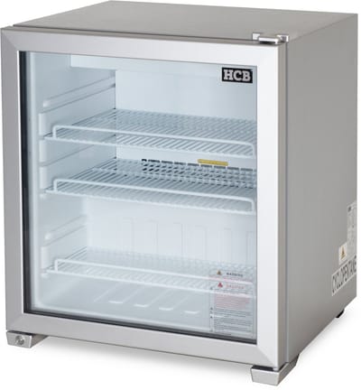 HCB® - Professionele Horeca Glasdeur koelkast - 90 liter - 230V - Zuinige koeling met glazen deur - Flessenkoelkast - Drankenkoelkast - 53x62x72 cm (DxBxH) - 41 kg - Frigo - 7653