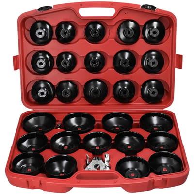 30 Stuks Oliefilter Captype Verwijdering Moersleuteldop Set 12 Inch 12.5 Mm Mond Auto Brandstoffilter Remover