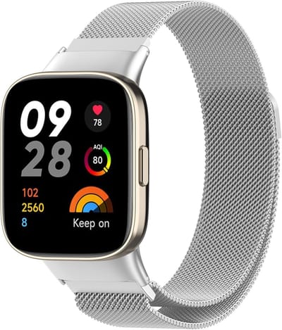 By Qubix - Milanese bandje - Zilver - Geschikt voor Xiaomi Redmi Watch 3