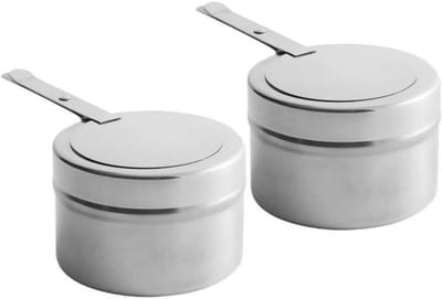 longziming -Set van 2 RVS Branders met Veiligheidsdeksel – 200 ml Wick Brander voor Chafing Dish, Buffetverwarmers, Catering, BBQ & Outdoor Gebruik