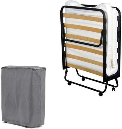 Opklapbed - Gastenbed Vouwbed - Logeren Creëren - Met Comfortschuim Matras - 90x200 cm - Zwart