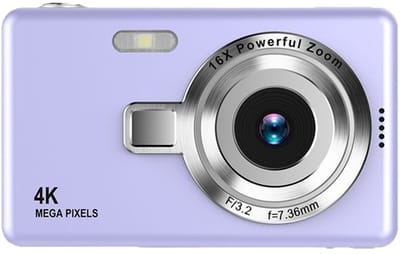 Digitale camera - autofocus UHD 4K 50MP camera voor fotografie met 32GB SD-kaart, 16x zoom, anti-shake, draagbare compacte point-and-shoot digitale camera's voor kinderen, tieners, volwassenen en beginners