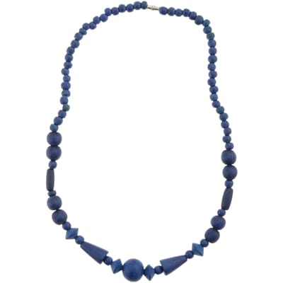 Behave – Houten kralen ketting – 48 cm – Donkerblauw – Boho stijl