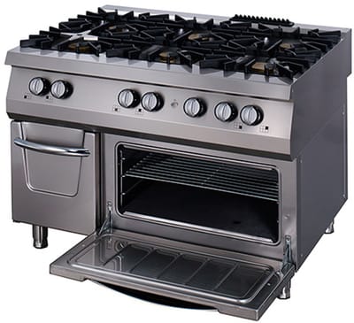 Premium Fornuis - 6 Pitten - Driedubbel - 90 cm Diep - Gas incl. Elektrische Oven