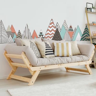 Muurstickers - Decoratie voor slaapkamer/woonkamer - Gigantische muursticker van het Scandinavische TORNGAT-gebergte - 100x150cm